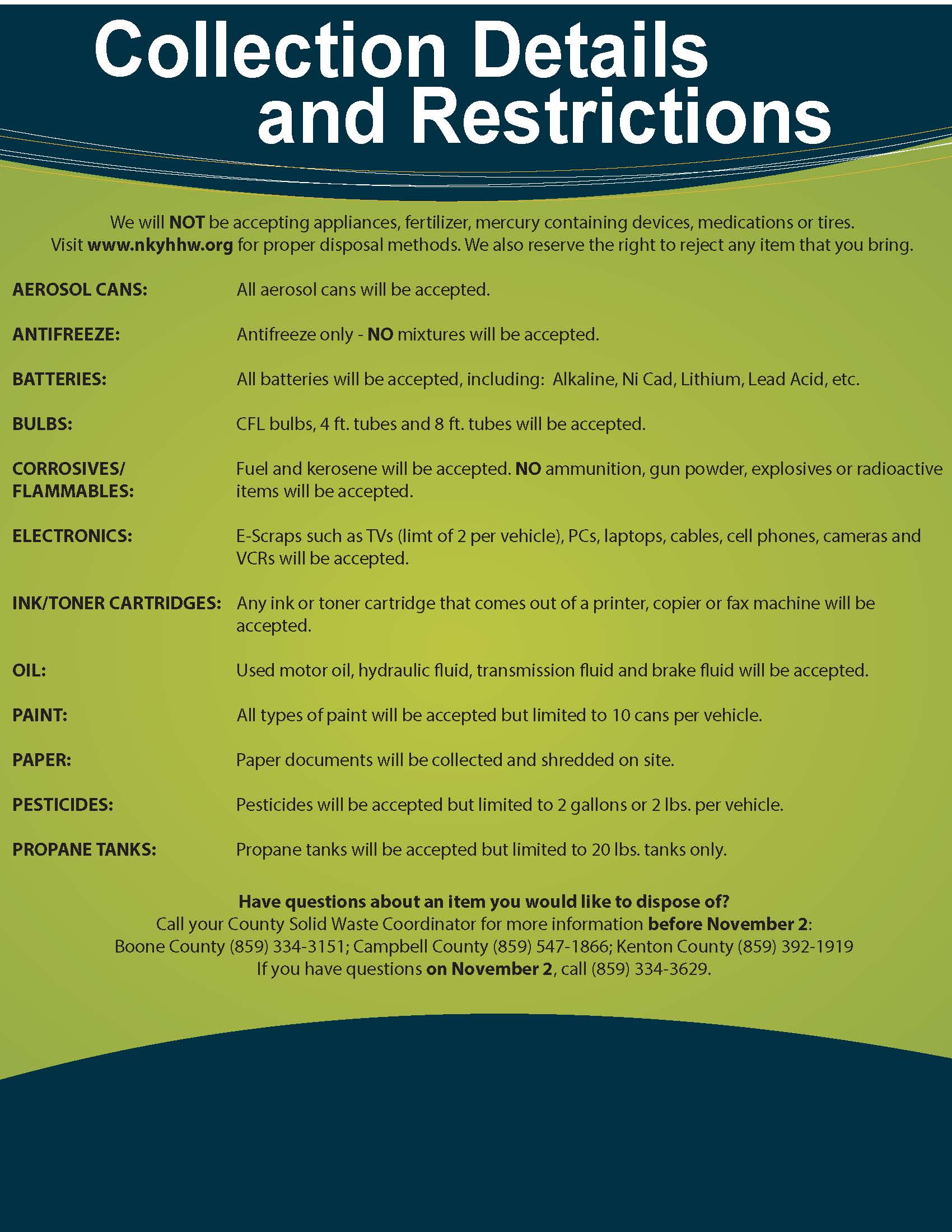 Household Hazardous Waste Event Campbell County Kentucky